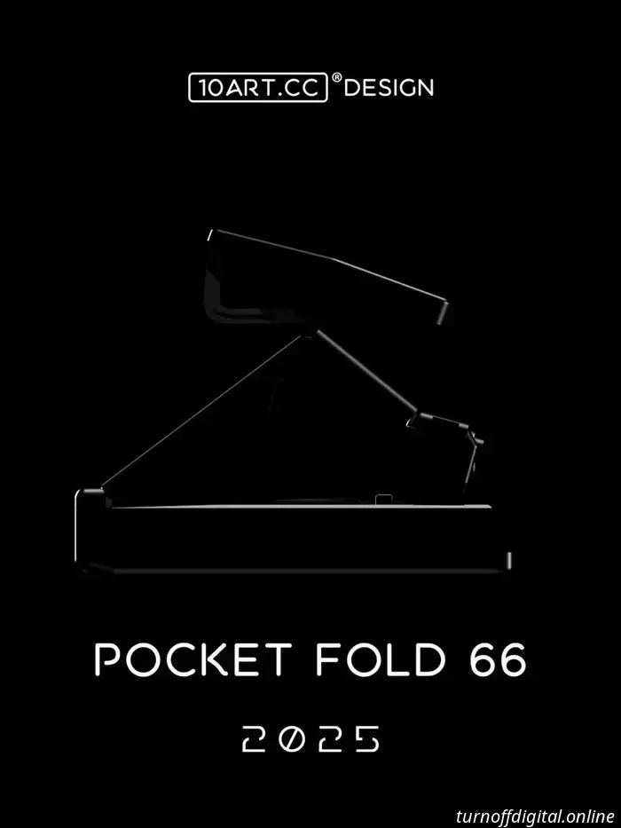 10ARTCC is developing a foldable Instax Square film camera inspired by the classic Polaroid SX-70 design.