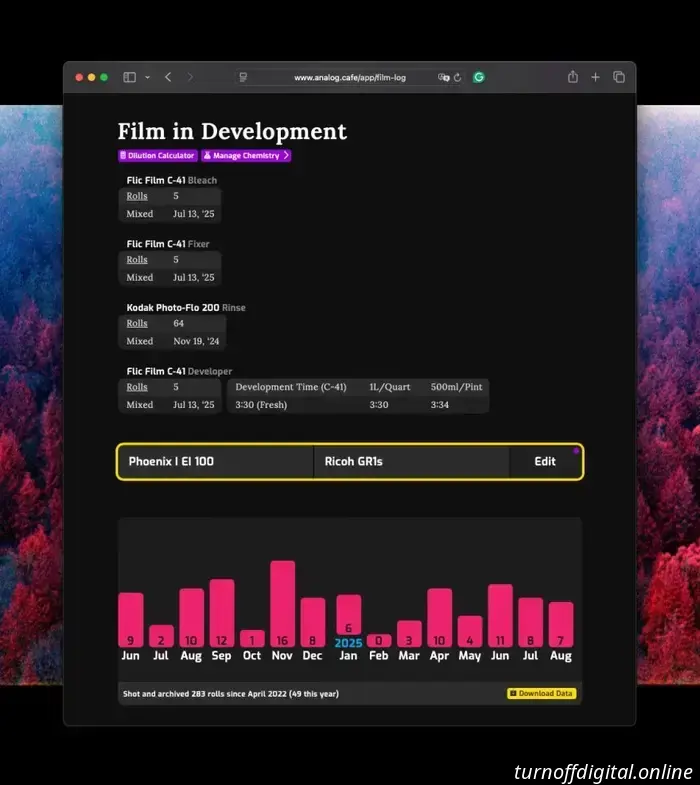 Новые функции Film Log и обновления веб-приложения.